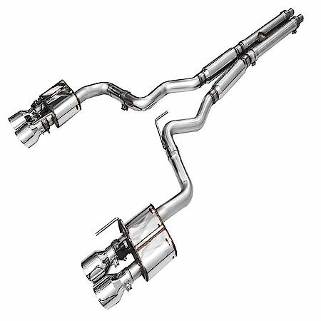 Exhaust System Kit: SS; With Muffler; Dual Exhaust With Dual Outlet; Rear Exit; Chrome Silver