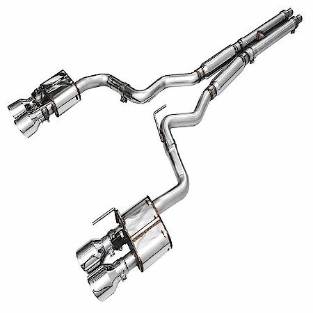 Exhaust System Kit: SS; With Muffler; Dual Exhaust With Dual Outlet; Rear Exit; Chrome Silver
