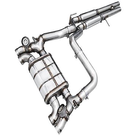 Exhaust System Kit: SS; With Muffler; Dual Exhaust With Dual Exit; Rear Exit; With Quad BashGuards