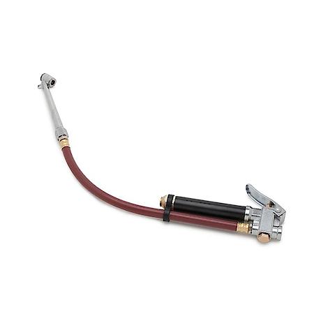 Air Line Inflator Gauge - 20-120 PSI Range, Flexible Hose, Dual-Head Chuck