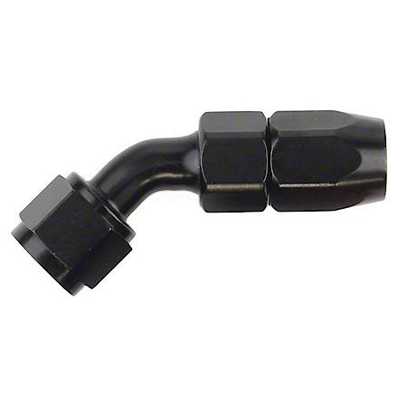 Full Swivel, -4AN, 45 Degree, Anodized, Black, Aluminum, Single