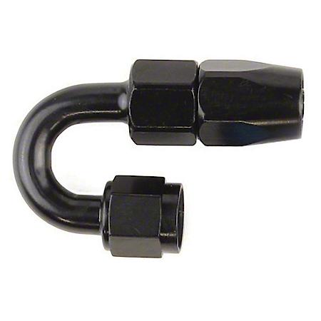 Full Swivel, -6AN, 180 Degree, Anodized, Black, Aluminum, Single