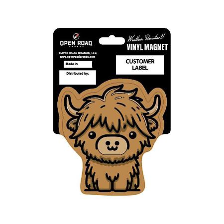 Die Cut Flat Vinyl Magnet, Cutie Highland Cow