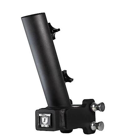 Safety Flag Bracket: Attaches To Any Bulletproof Hitch, Powder Coat Black, Steel, With Two 5/8" R-Pins