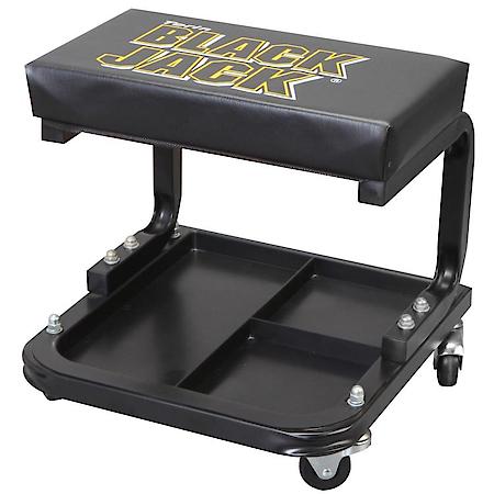 Rolling Creeper Garage/Shop Seat: Padded Mechanic Stool with Tool Tray Storage