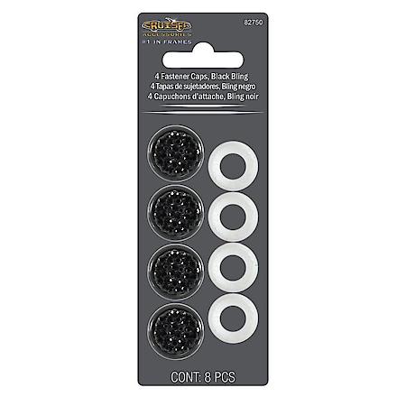 Bling Fastener Caps, Black