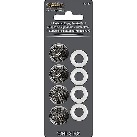 Fastener Caps, Chrome/Smoke Pave