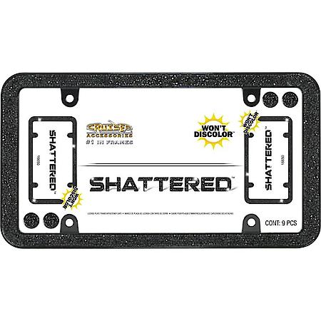 Shattered License Plate Frame, Black