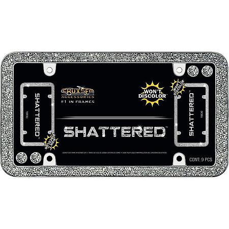 Shattered License Plate Frame, Chrome