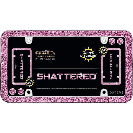 Shattered License Plate Frame, Pink