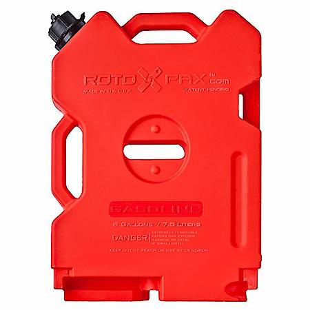 Fuel Can, Red, 2 Gallon, Bolt-On/Free Standing, Formulated Plastic EPA & CARB Compliant