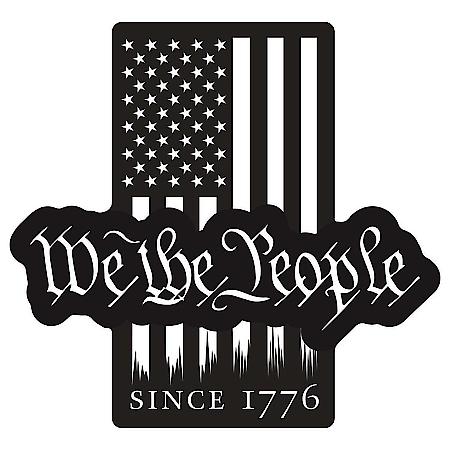 USA 250th Anniversary We The People Decal: American Flag Weatherproof Sticker, 4.5" x 5.5"