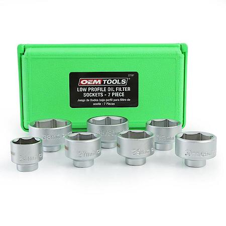 OEMTOOLS 27197 7 Pc Oil Filter Socket Set, 3/8" Drive , Fits GM, Ford, BMW, Dodge